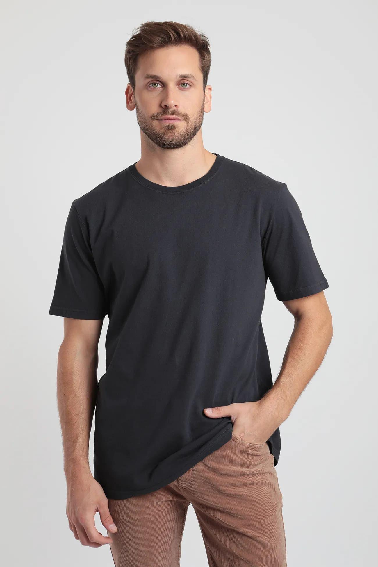 Polera manga corta hombre plain grafito -0