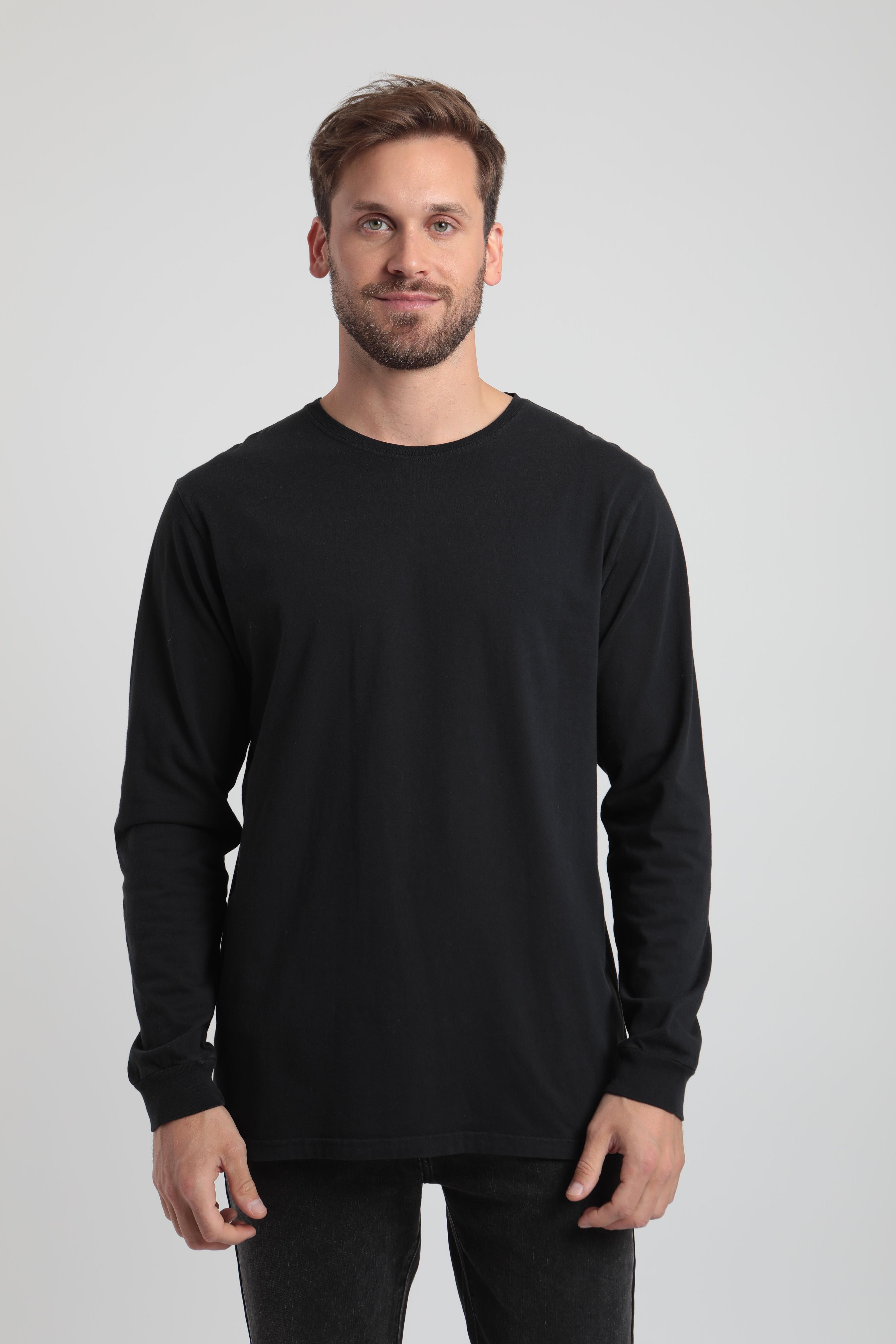 Polera manga larga hombre old negro -0