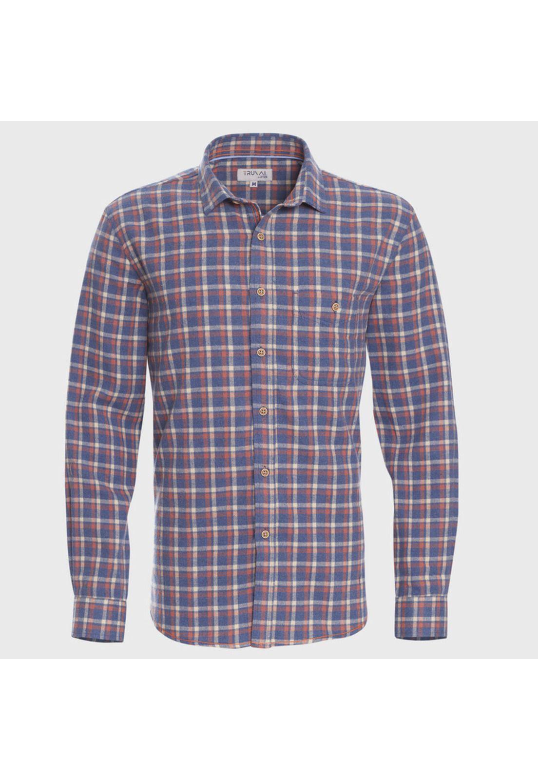 Camisa Manga Larga Cuadros Denim Look Slim Fit-0