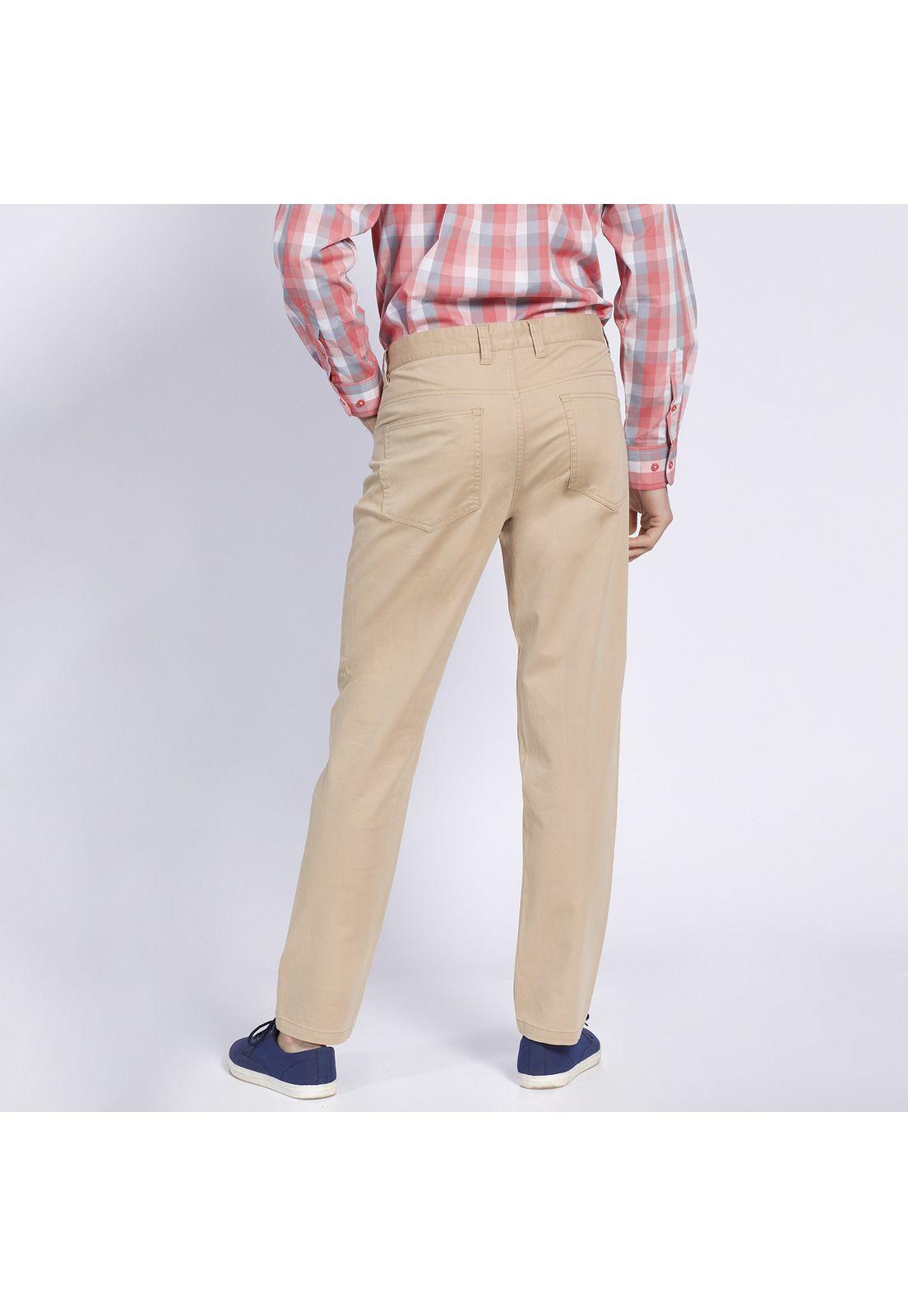 Pantalón Hombre 5 Bolsillos Slim Fit Spandex Beige-2
