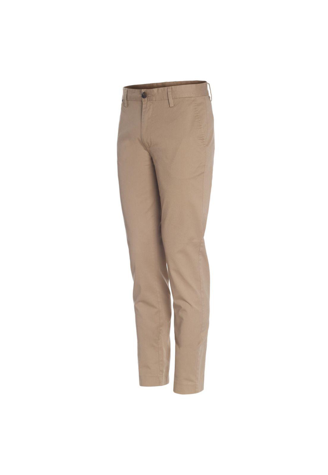 Pantalon Frente Plano Slim Fit Estampado Spandex-1