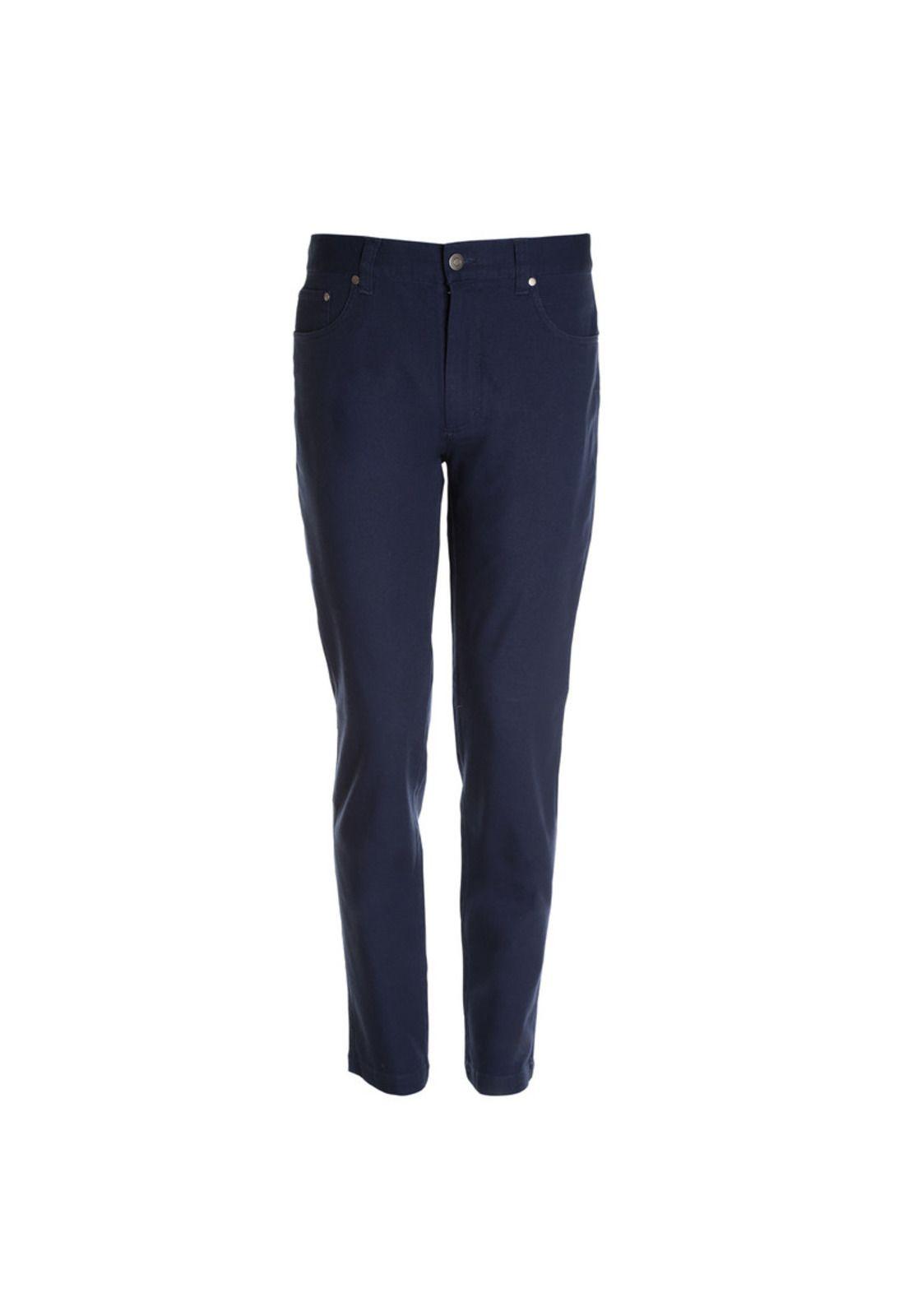 Pantalon Canvas 5 Bolsillos Spandex Azul-3
