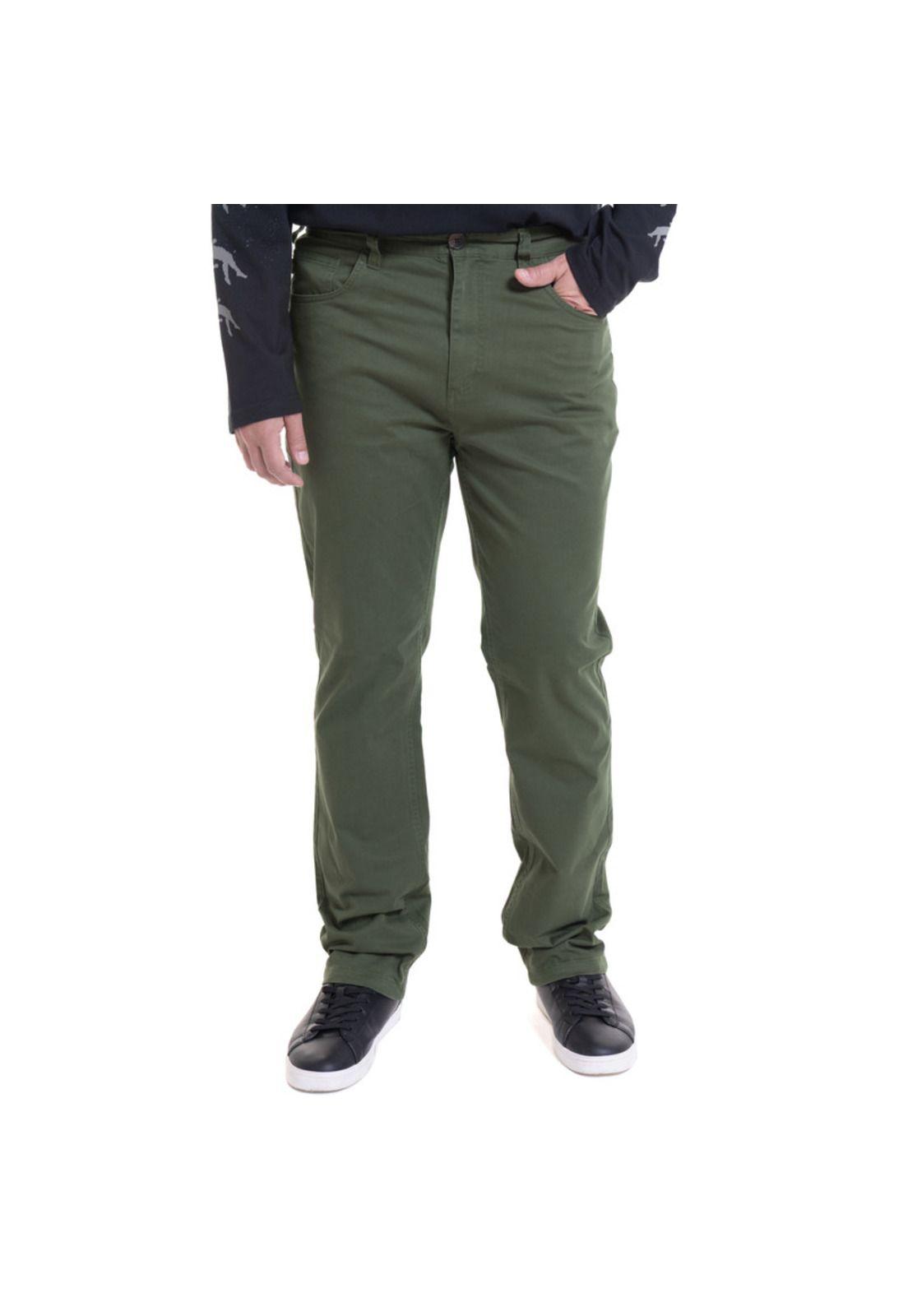 Pantalon 5 Bolsillos Spandex Oliva-0