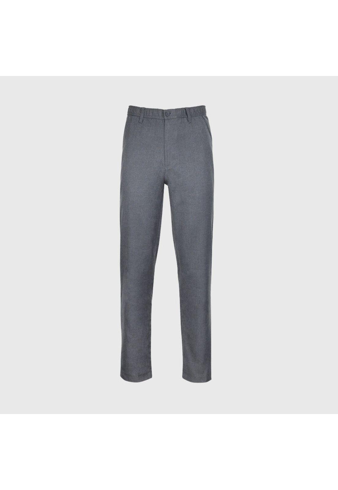 Pantalón Básico Frente Plano Gris-0