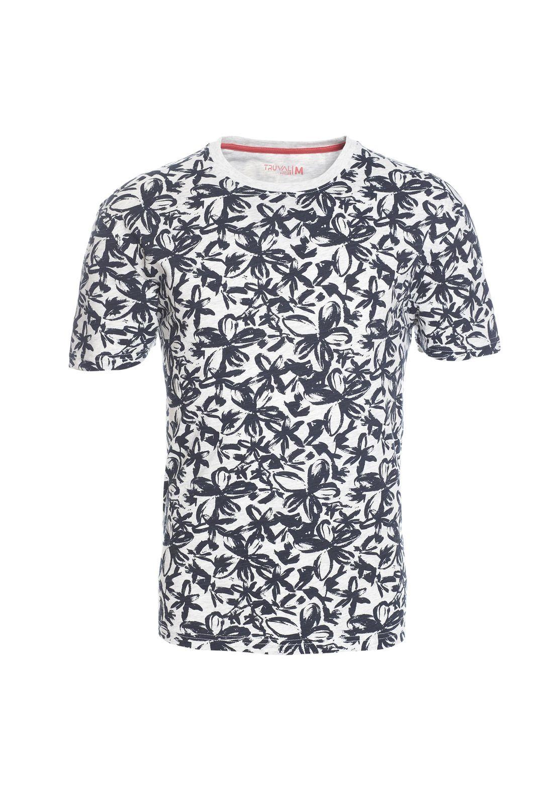 Polera Manga Corta Slub Estampada Denim-3
