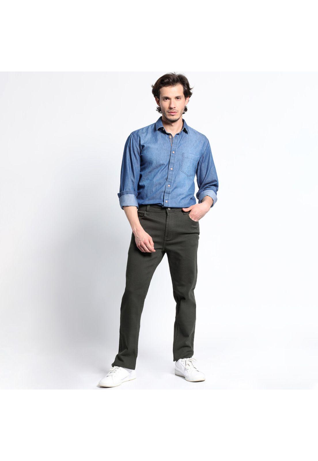 Camisa Manga Larga Denim Basica Regular Fit-2