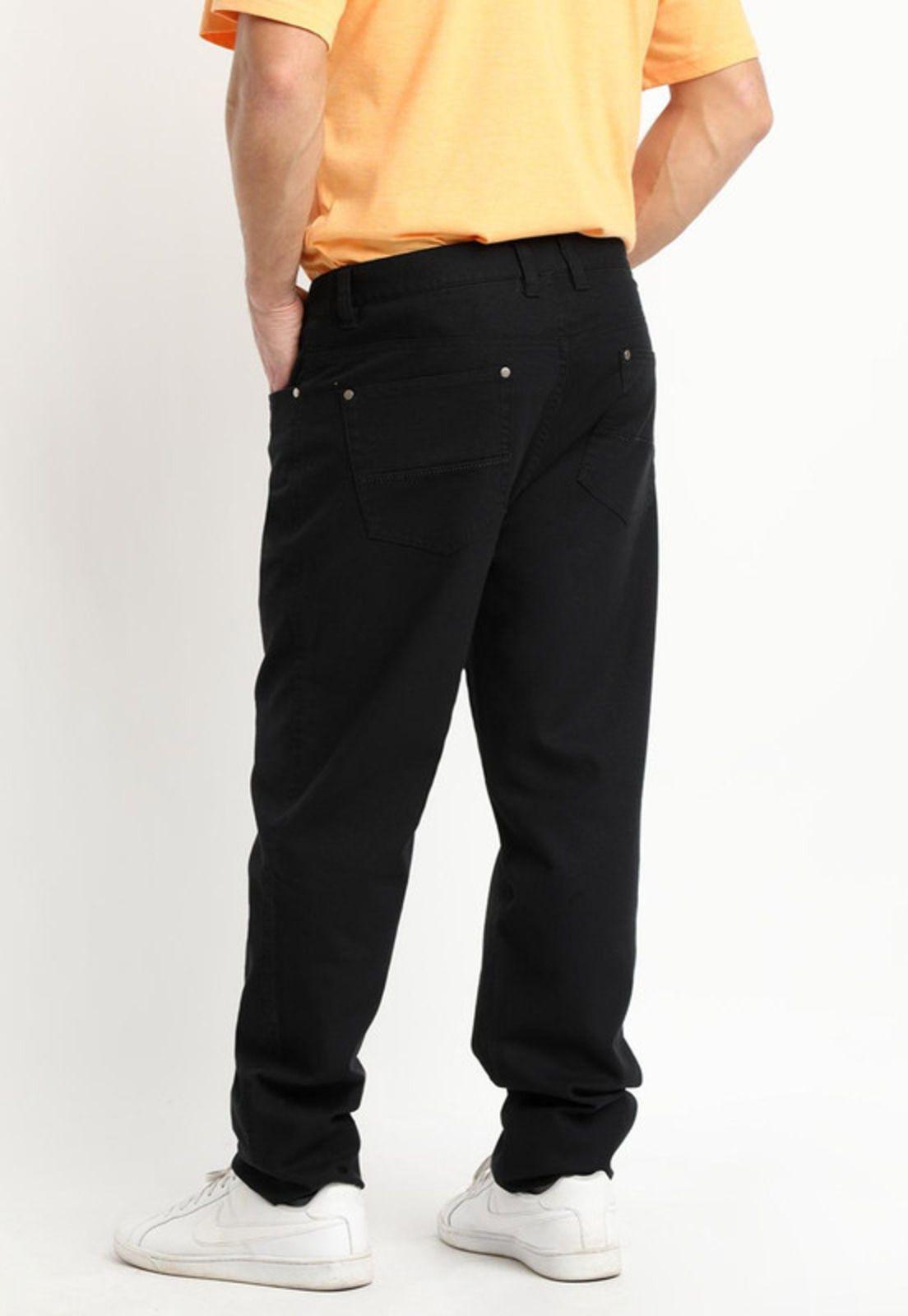 Pantalon Canvas 5 Bolsillos Spandex Negro-1
