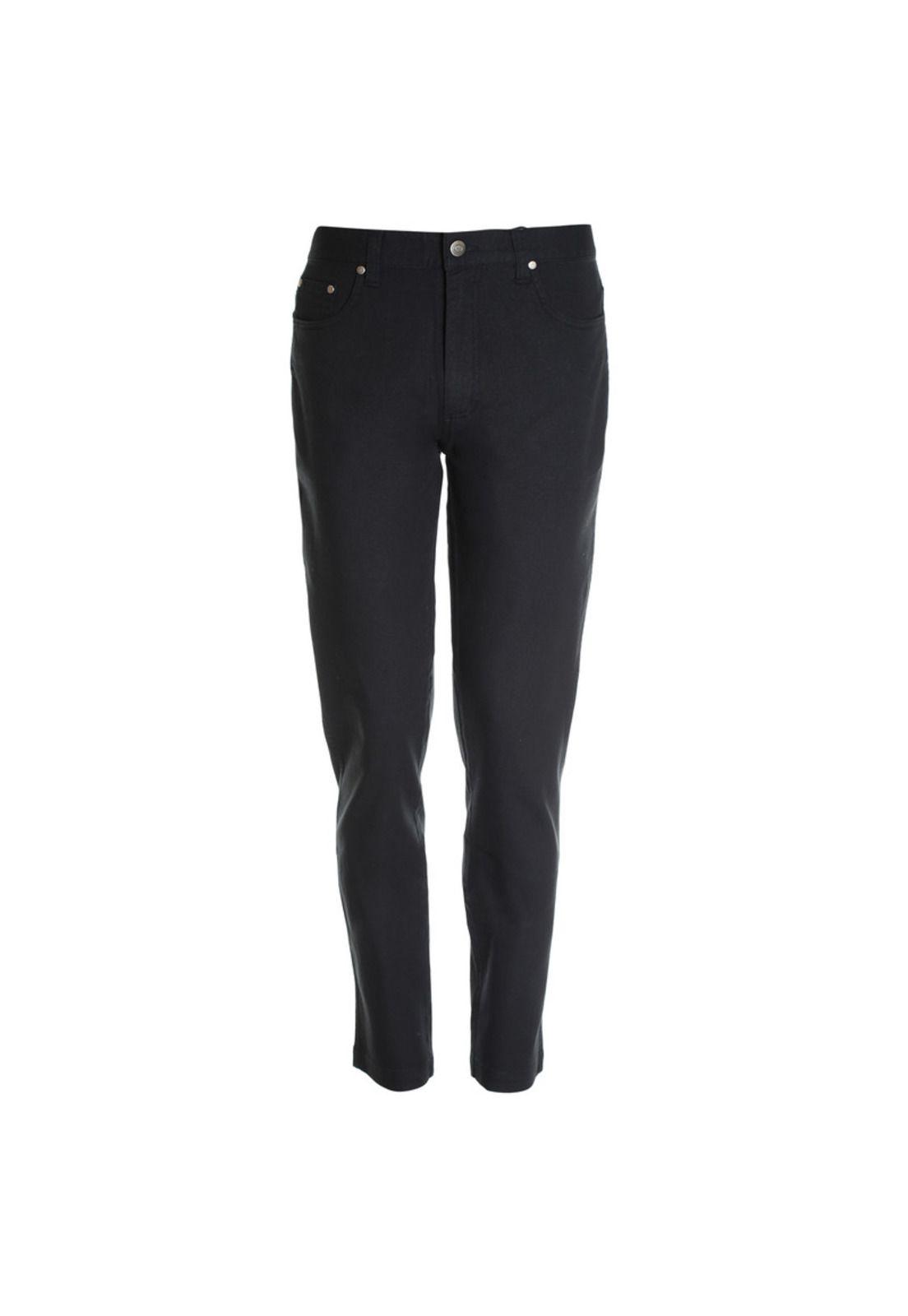 Pantalon Canvas 5 Bolsillos Spandex Negro-3