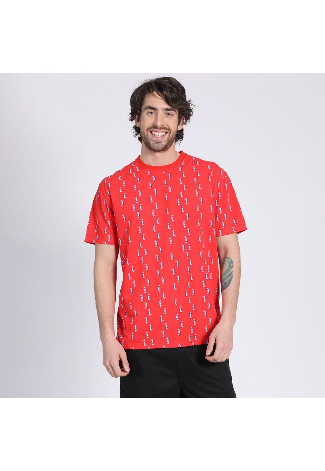 Polera Manga Corta Jersey Print Coral-2
