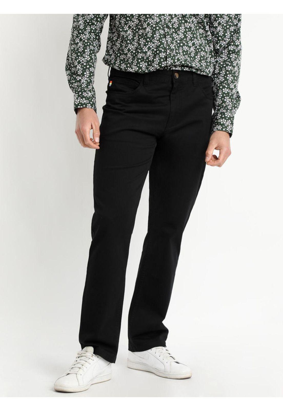 Pantalón Spandex 5 Bolsillos Regular Fit Negro-1