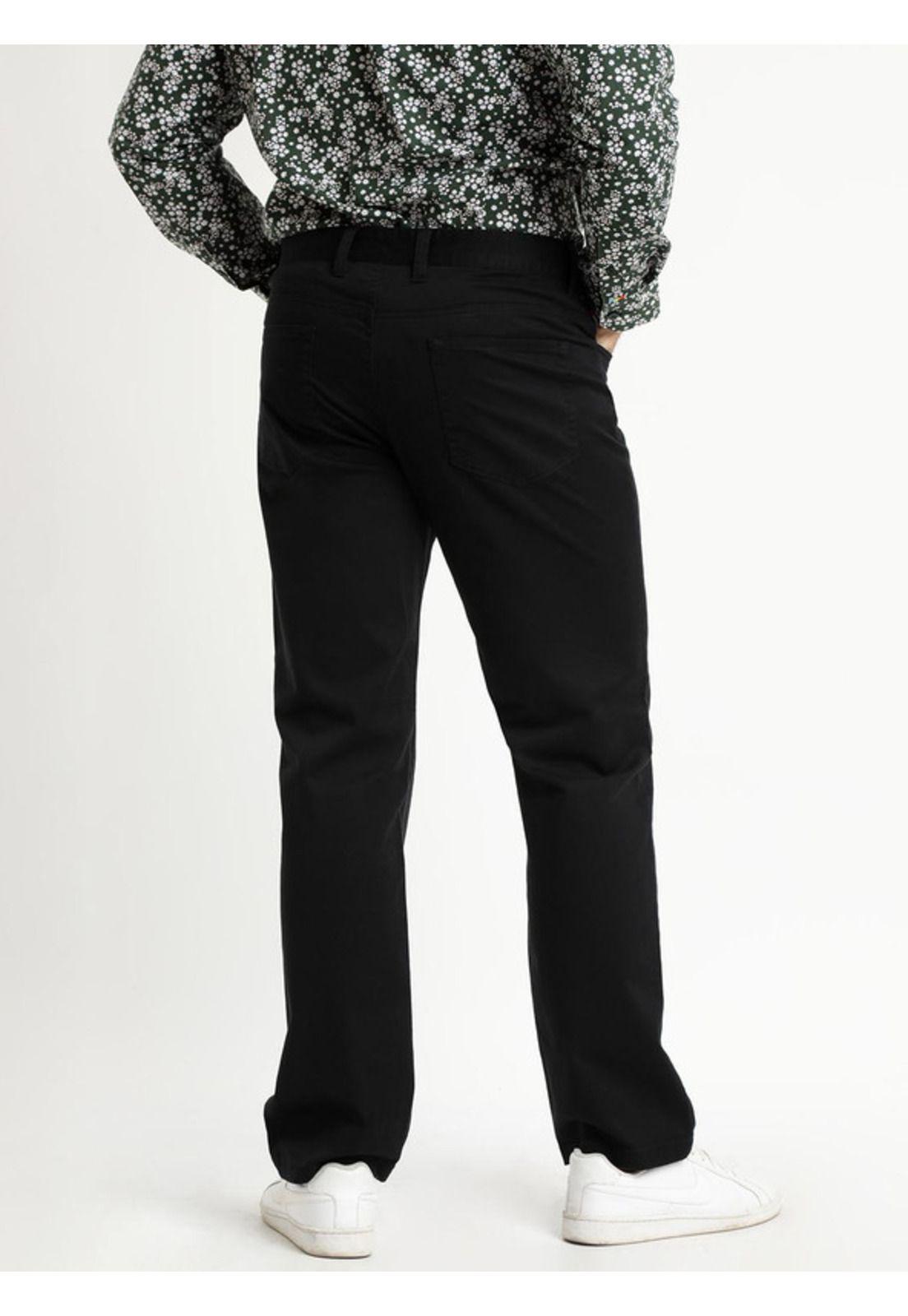 Pantalón Spandex 5 Bolsillos Regular Fit Negro-2