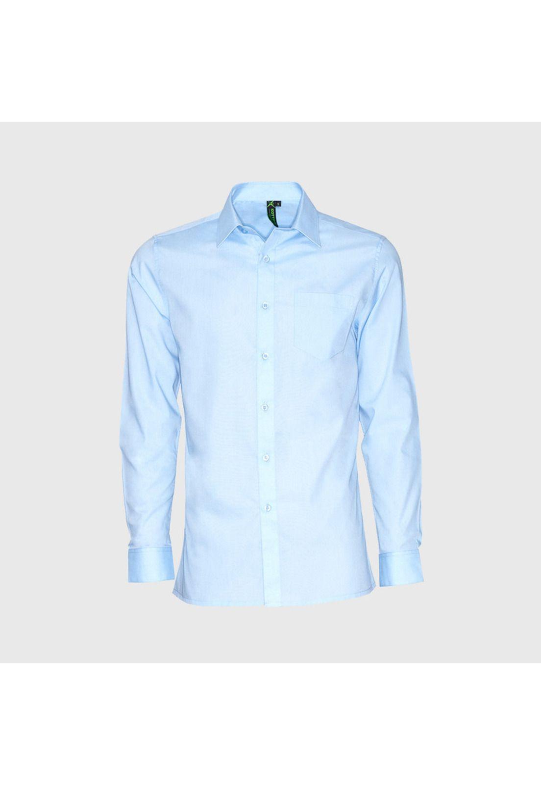Camisa Escolar Slim Fit Celeste Niño-0