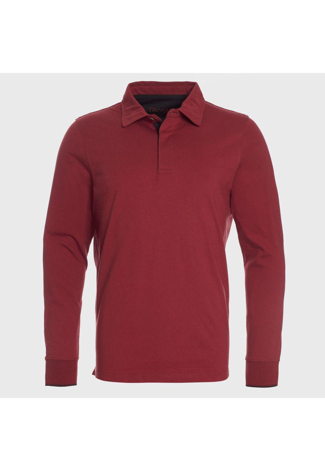 Polera Manga Larga Cuello Camisero Regular Fit-0