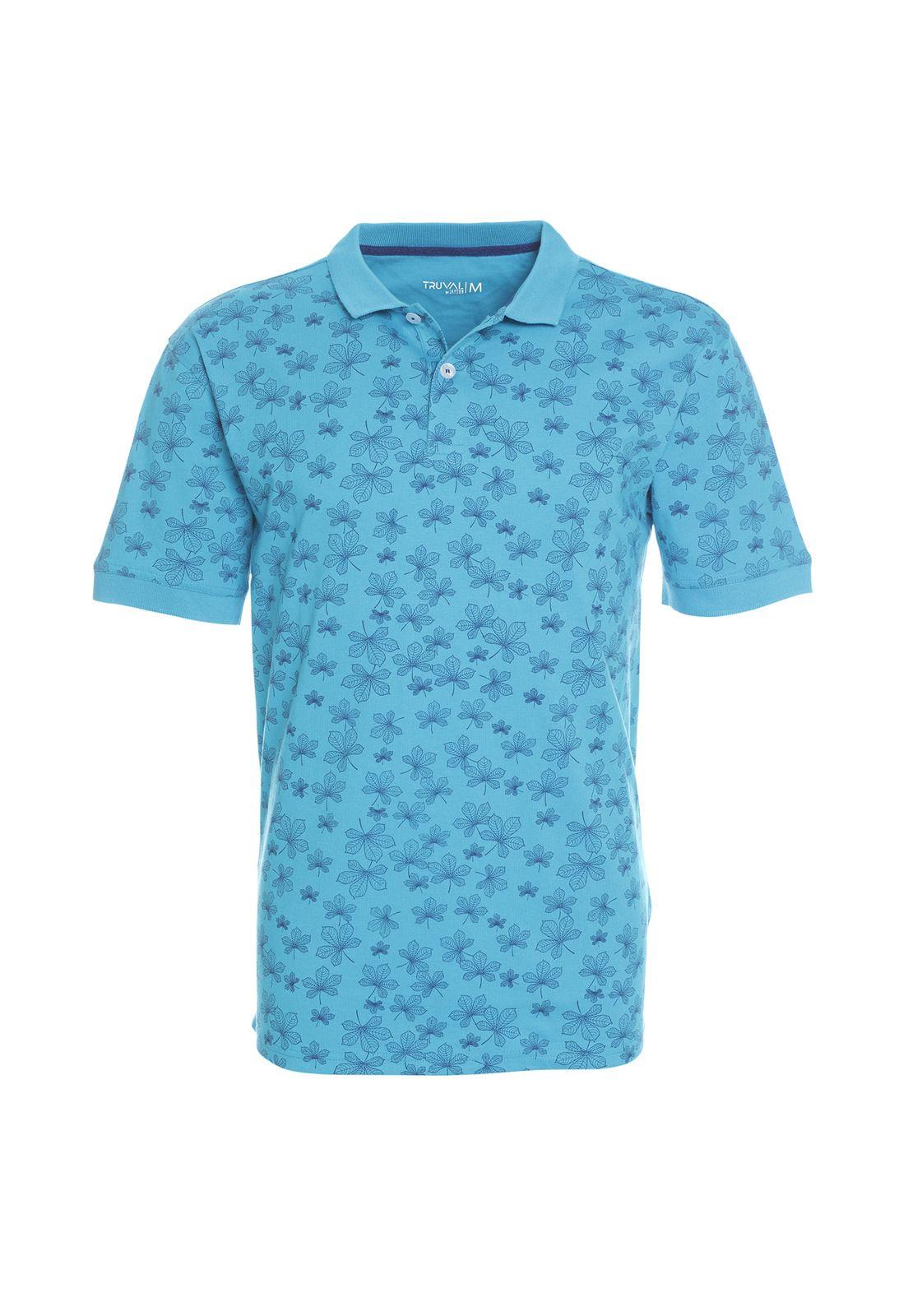 Polera Manga Corta Jersey Estampada Turquesa-3