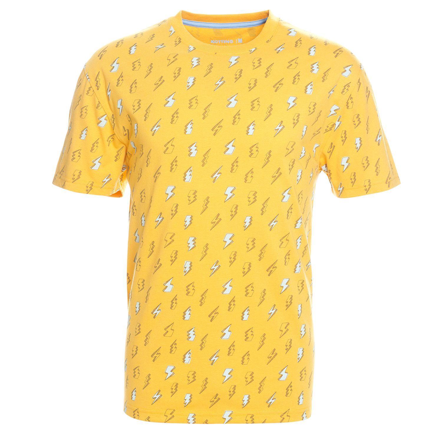 Polera Manga Corta Jersey Print Amarillo-0