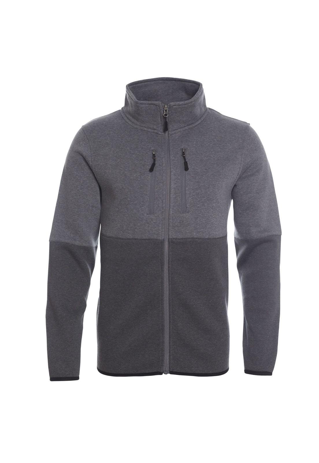 Polerón Full Zipper Print Gris oscuro-0