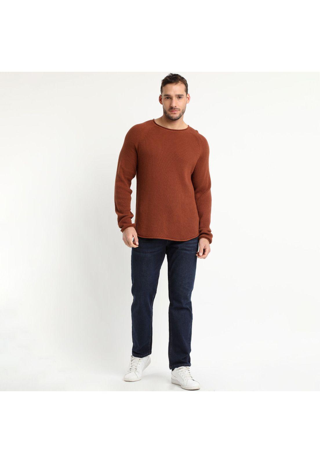 Sweater Cuello Redondo Ladrillo-0