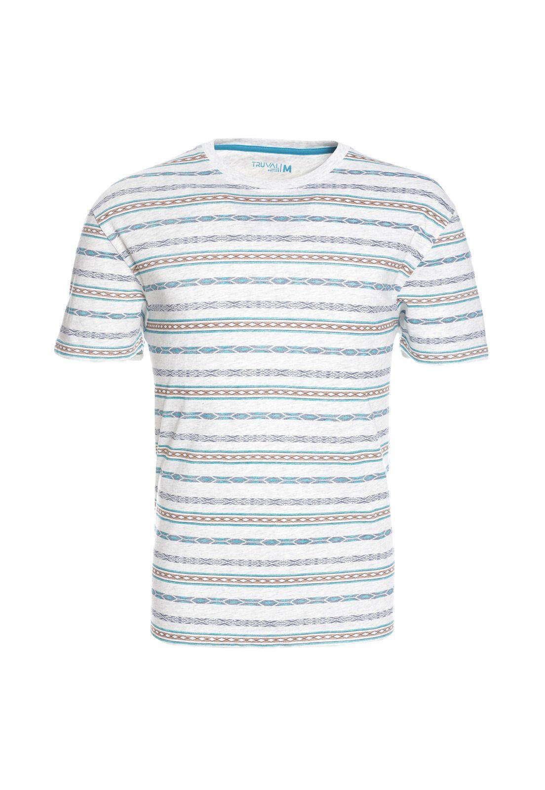 Polera Manga Corta Slub Estampada Multicolor-3