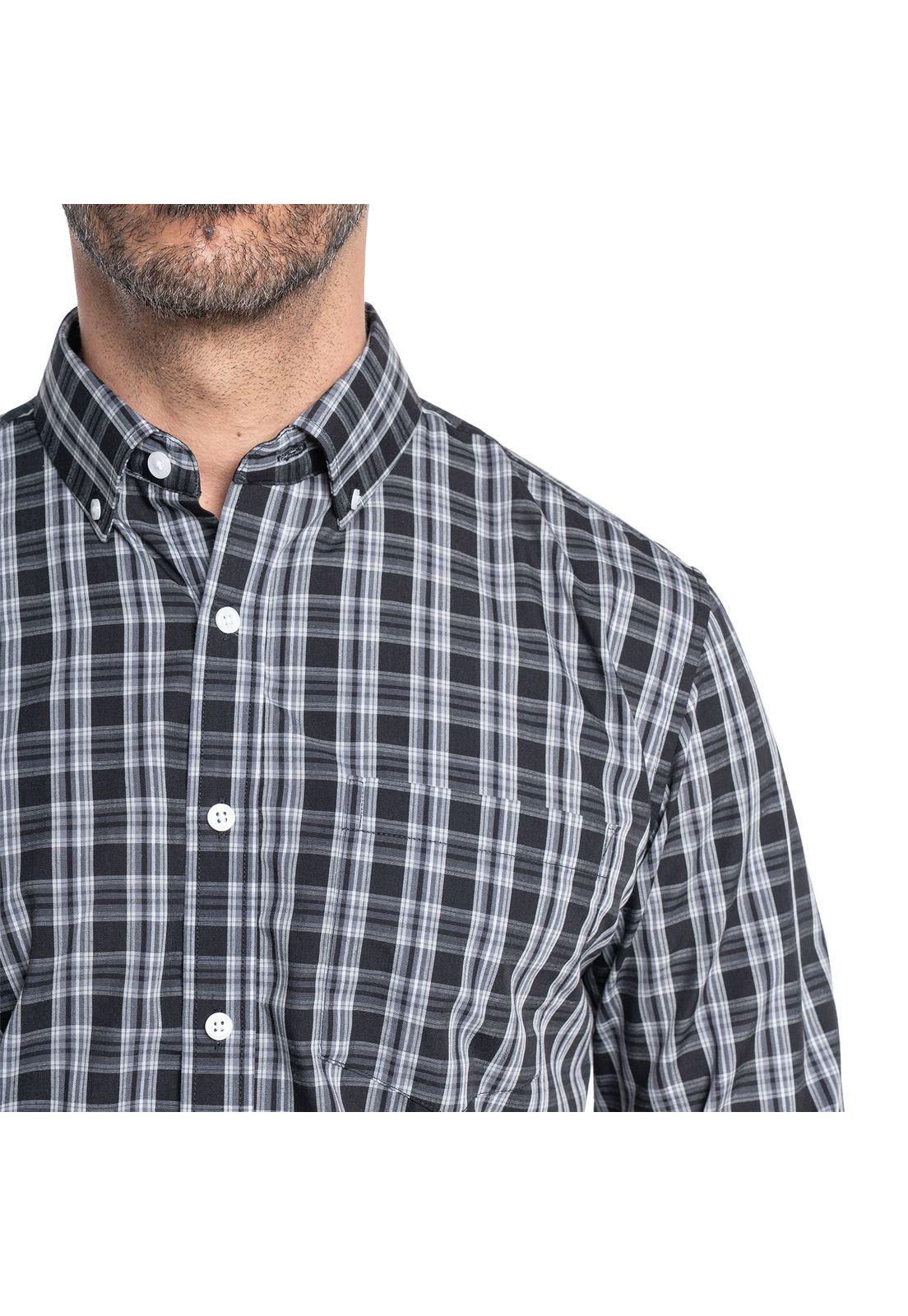 Camisa Manga Larga Cuadros Grandes Hombre-3