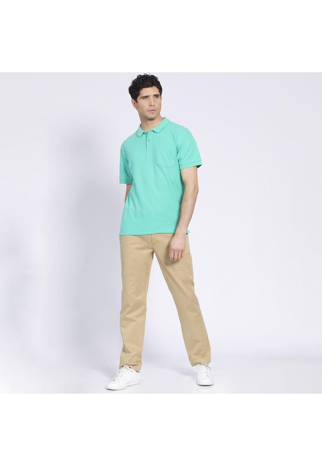 Polera Manga Corta Pique Lisa Verde-0