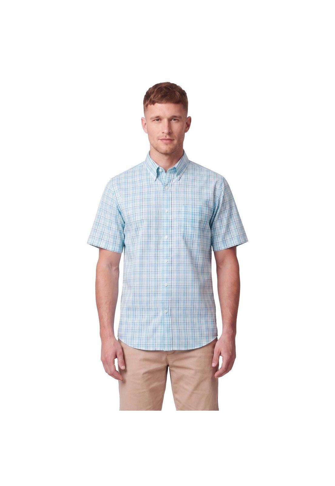 Camisa Manga Corta Cuadros Hombre-0