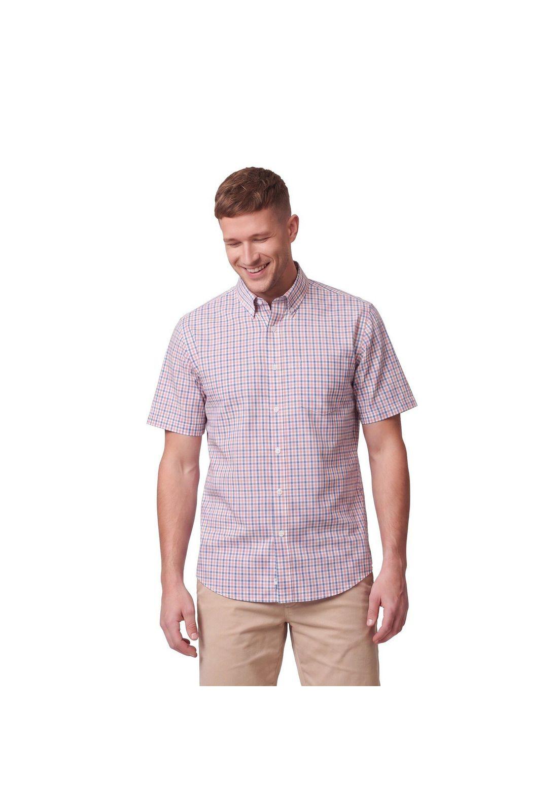 Camisa Manga Corta Cuadros Hombre-0