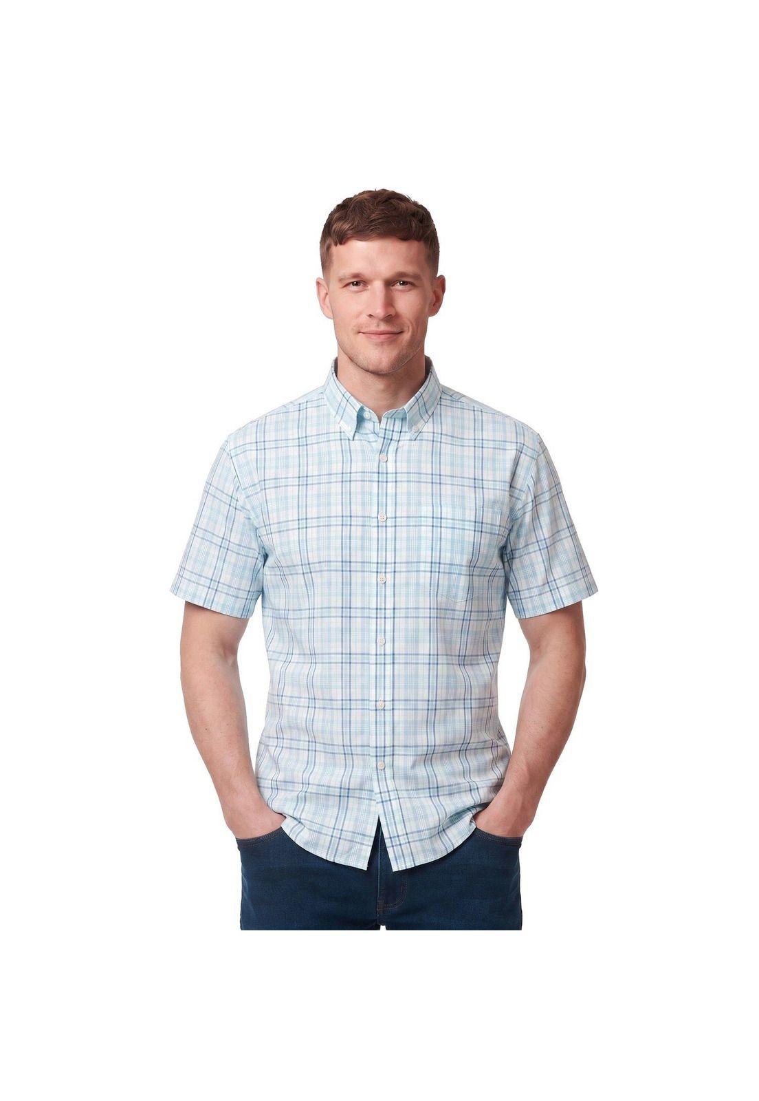 Camisa Manga Corta Cuadros Hombre-0