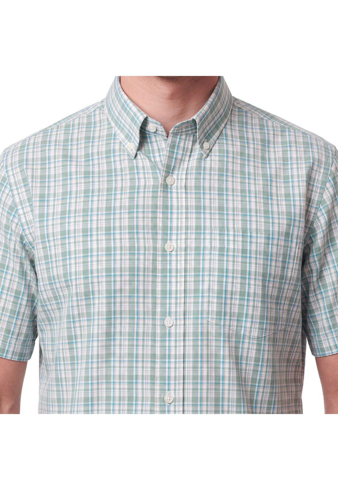 Camisa Manga Corta Cuadros Hombre-3