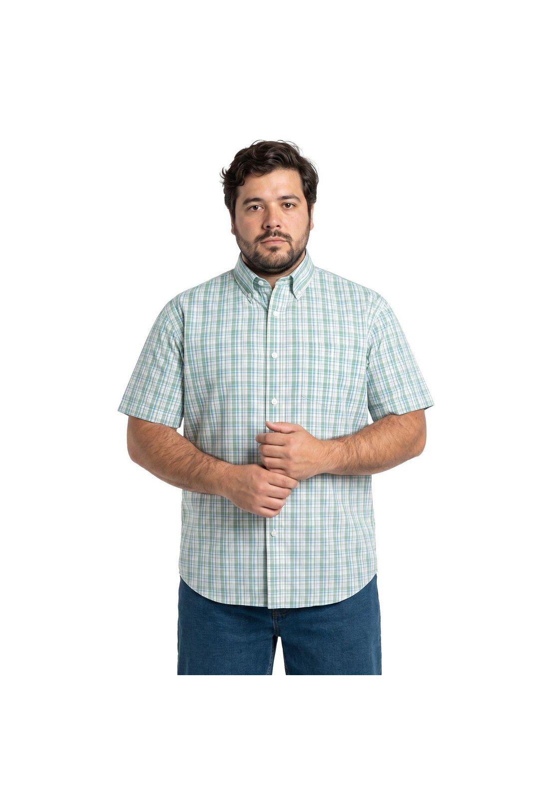 Camisa Manga Corta Cuadros Hombre-4