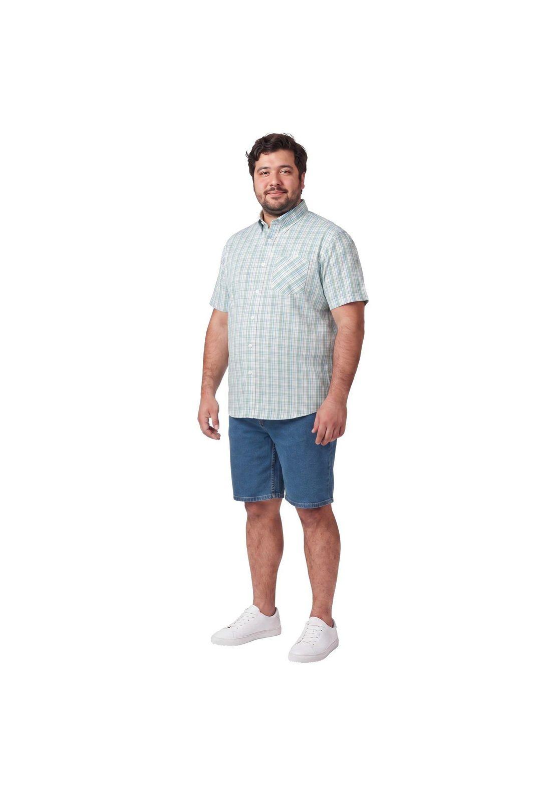 Camisa Manga Corta Cuadros Hombre-5
