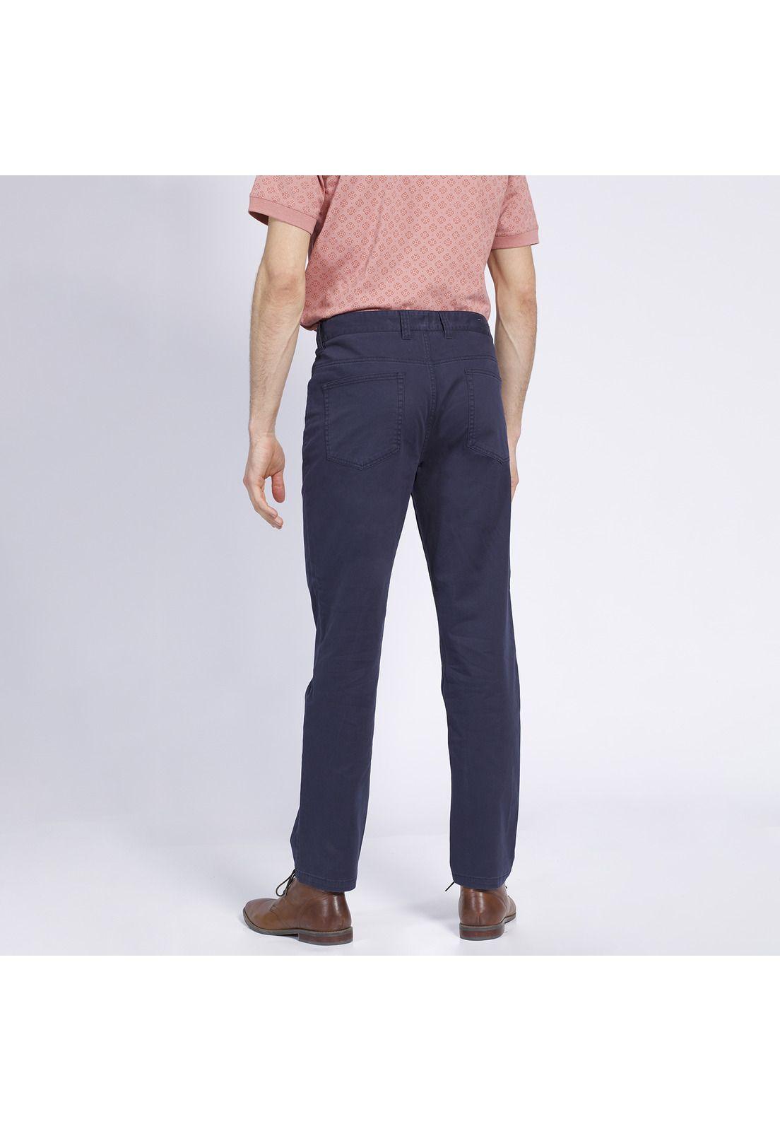 Pantalón Hombre 5 Bolsillos Slim Fit Spandex Azul marino-2