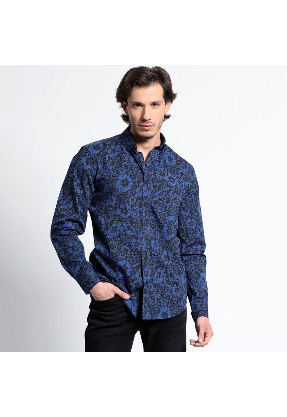 Camisa Manga Larga Estampada Full Slim Fit-0