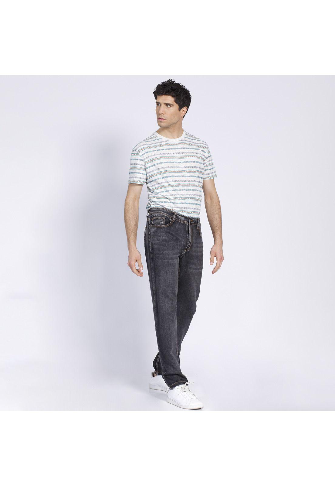 Pantalón Hombre Jeans Slim Fit Spandex Gris Oscuro-0