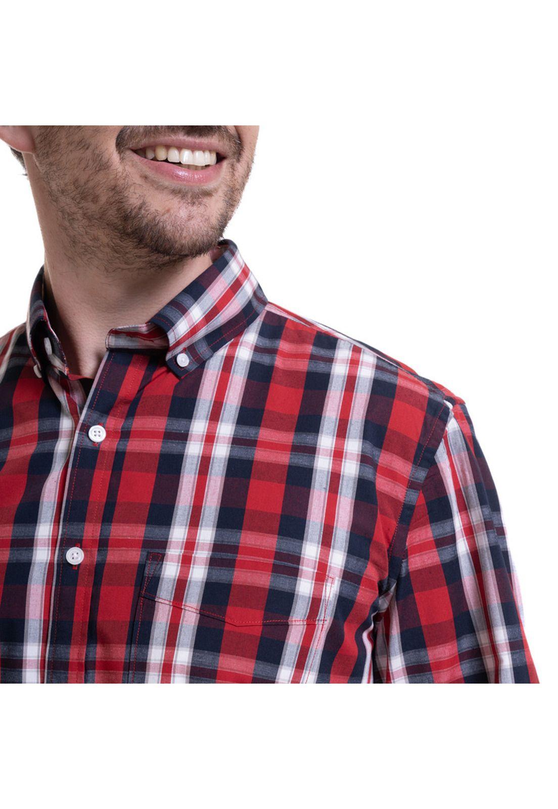 Camisa Trevira Cuadros  Rojo-3