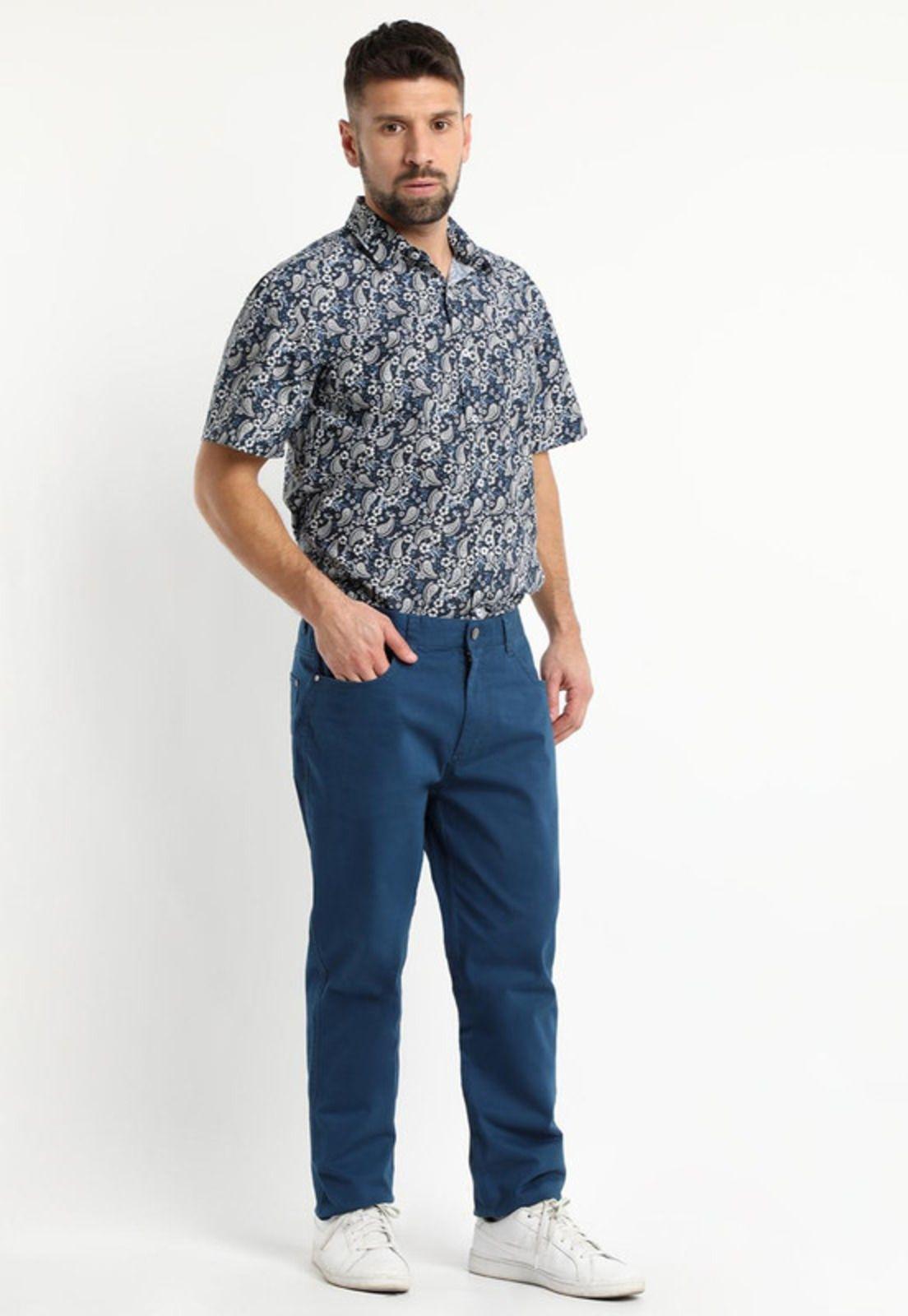 Pantalon 5 Bolsillos Spandex Azul-2