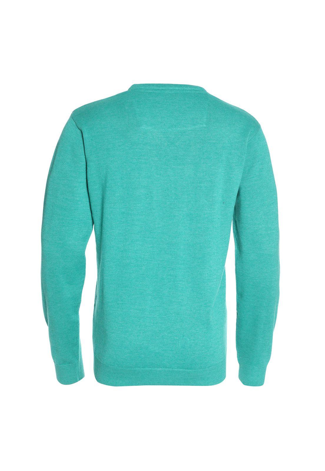 Sweater Cuello V Turquesa-2