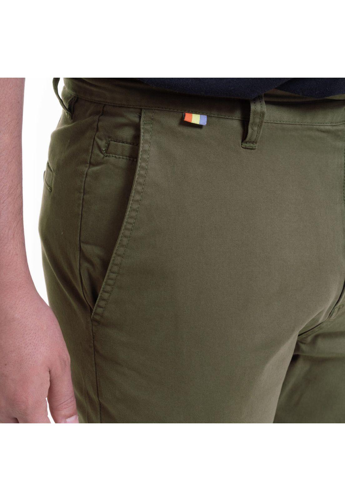 Pantalon Frente Plano Spandex Khaki-3