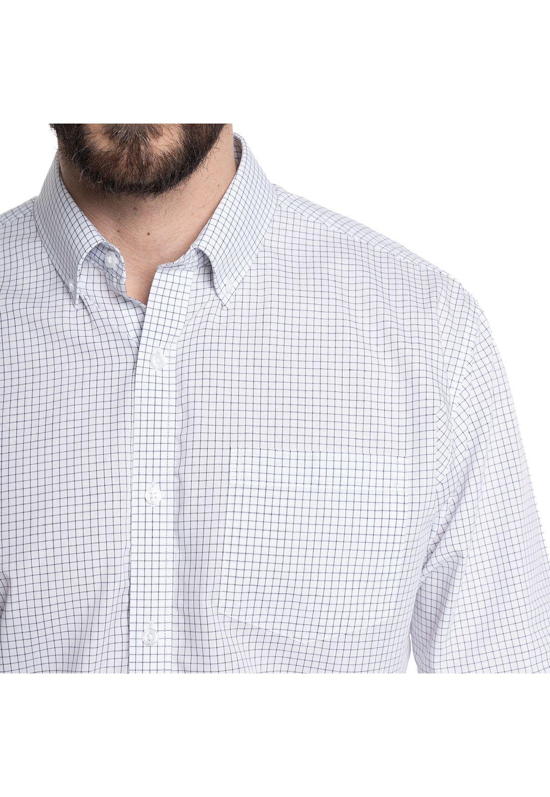 CAMISA HOMBRE CUELLO SEMI ITALIANO BOLSILLO PECHO CUADRO CLÁSICO-2