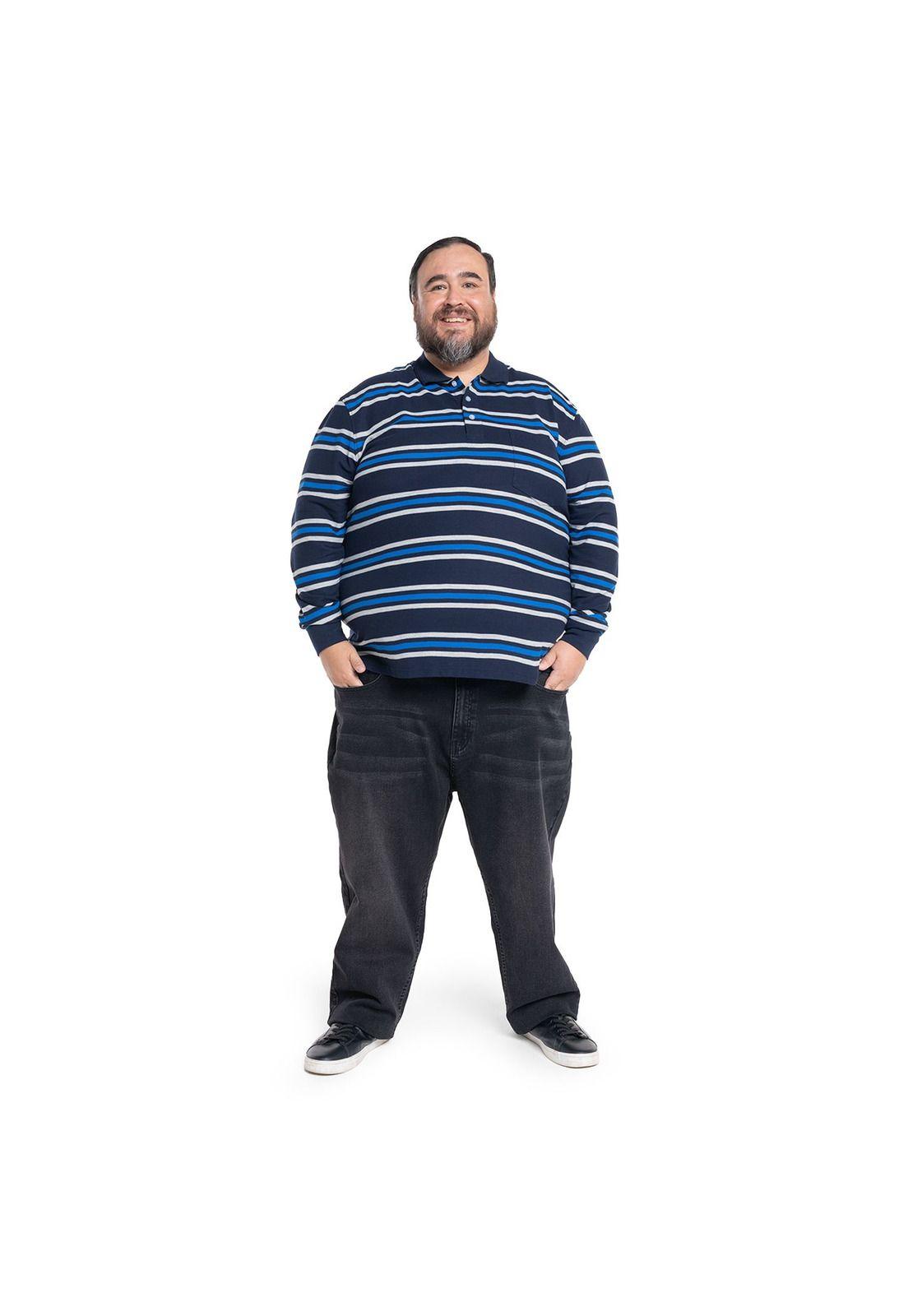 Polera Manga Larga Piqué Rayas Hombre-1