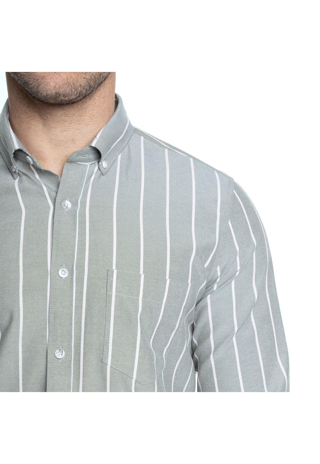 CAMISA HOMBRE MANGA LARGA OXFORD LISTADA-2