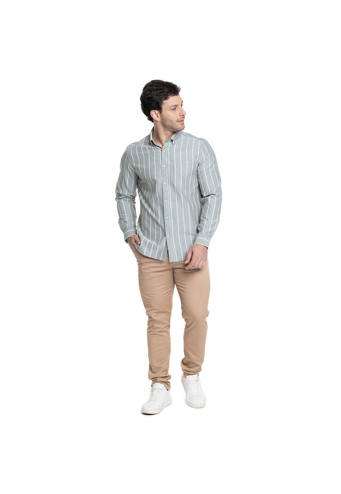 CAMISA HOMBRE MANGA LARGA OXFORD LISTADA-3