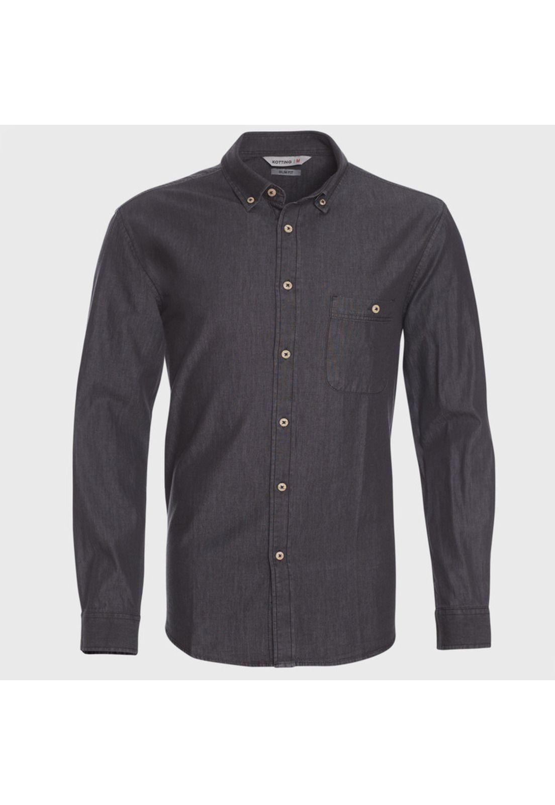 Camisa Manga Larga Denim Slim Fit-0