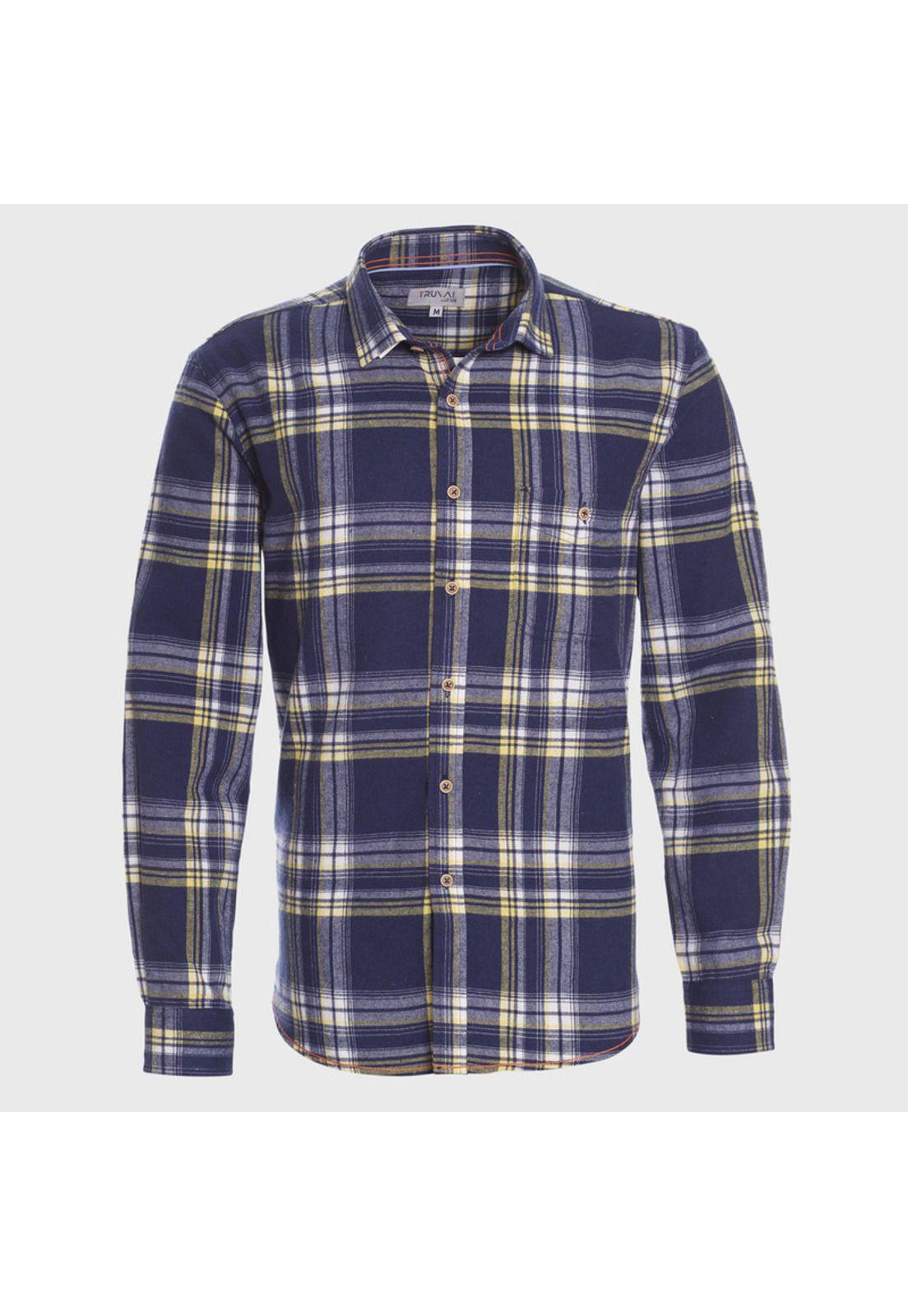 Camisa Manga Larga Cuadros Denim Look Slim Fit-0