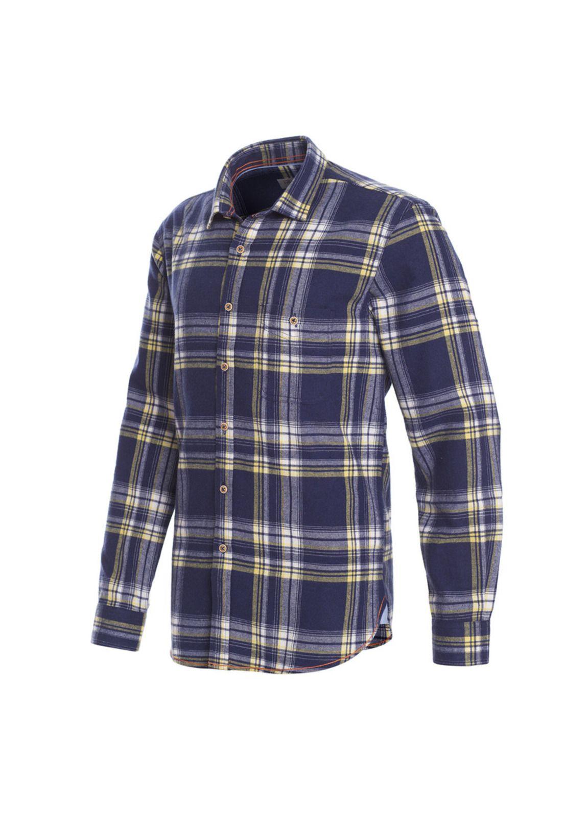 Camisa Manga Larga Cuadros Denim Look Slim Fit-1