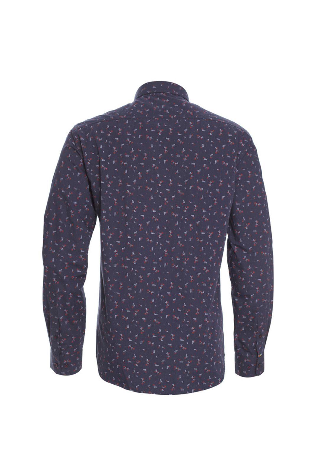 Camisa Manga Larga Estampada Diseños Clasico Slim Fit-2