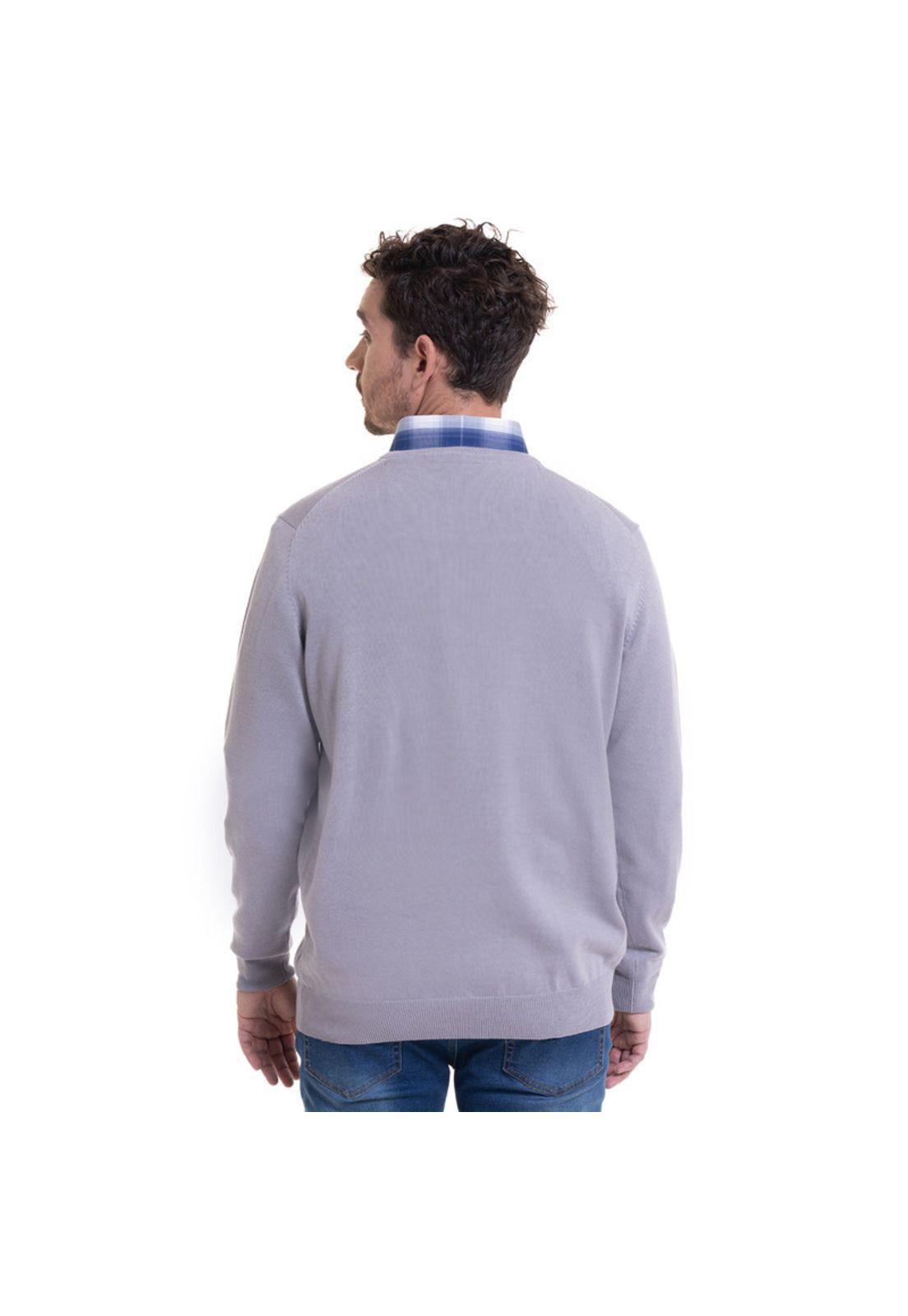 Sweater Cuello V Melange medio-1