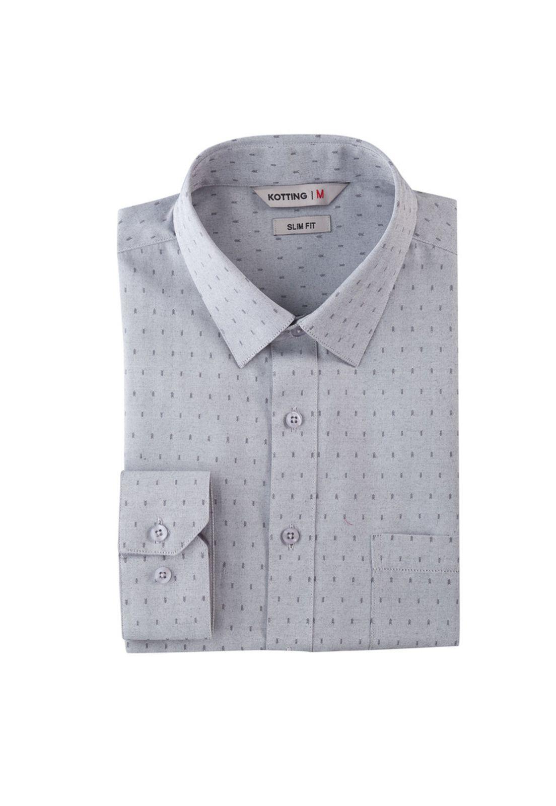 Camisa Manga Larga Dobby Slim Fit-4