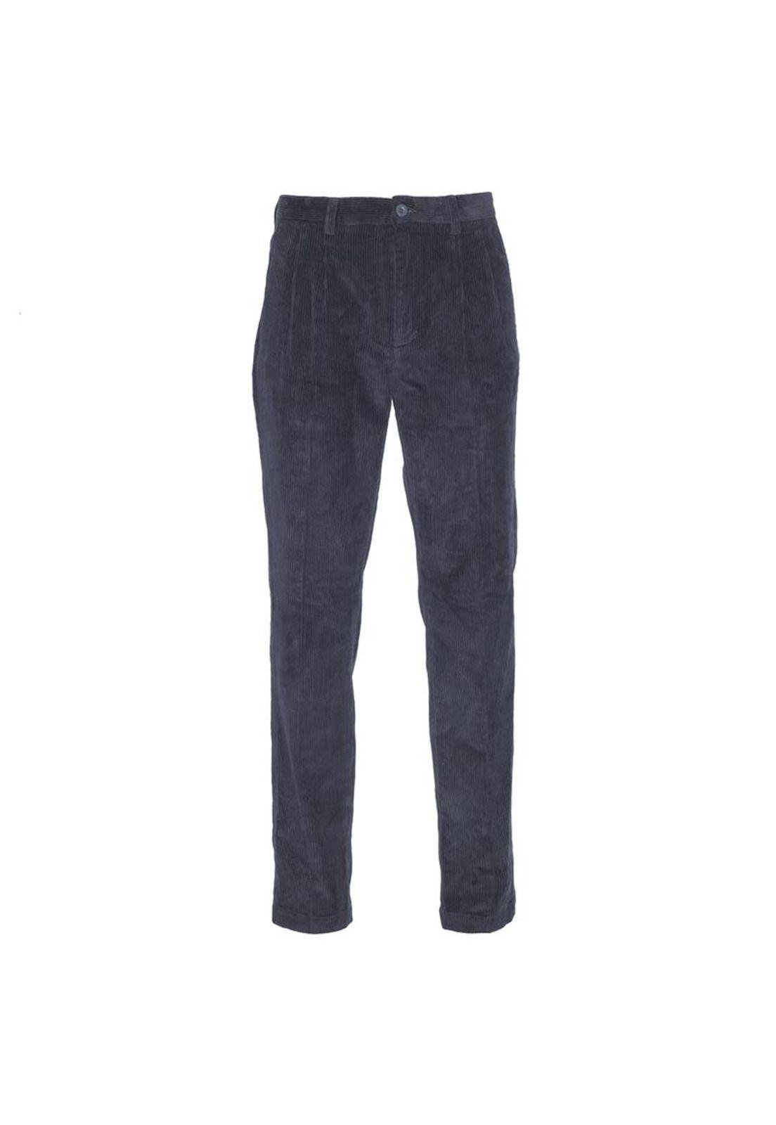 Pantalón Cotelé Con Pinzas Negro-2