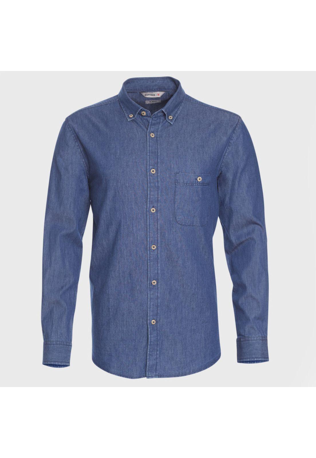 Camisa Manga Larga Denim Slim Fit-0