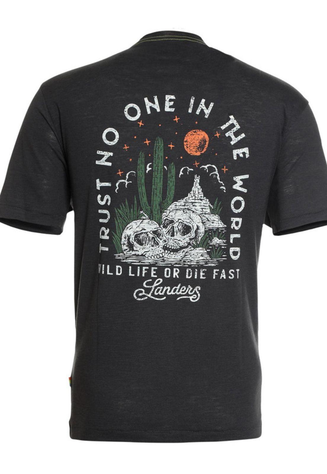 Polera Manga Corta Cuello Redondo Print Gris-4